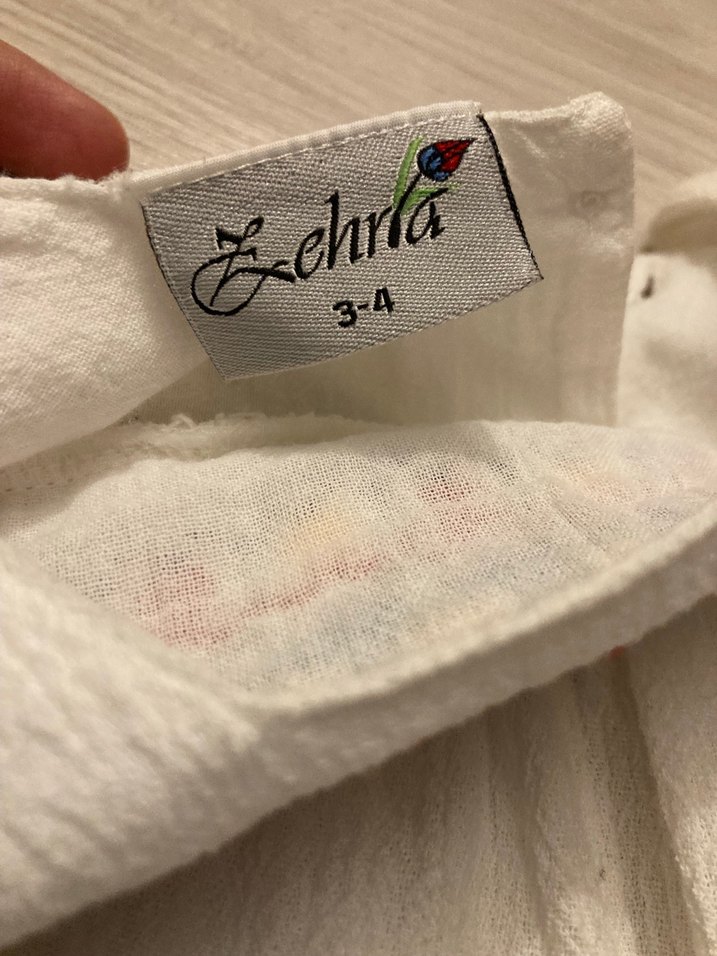 Nakışlı Detaylı Şile Bezi Elbise - Görsel 3