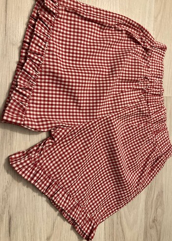 Kız Çocuk Keten ve Pamuklu Fırfırlı Şort - Görsel 3