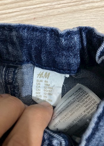 H&M Düğmeli Mavi Kot Pantolon - Görsel 2