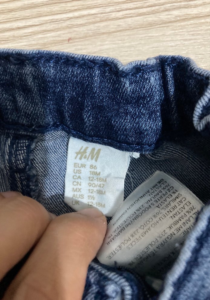 H&M Düğmeli Mavi Kot Pantolon - Görsel 2