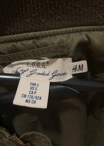 H&M Haki Fermuarlı Bomber Ceket - Görsel 3