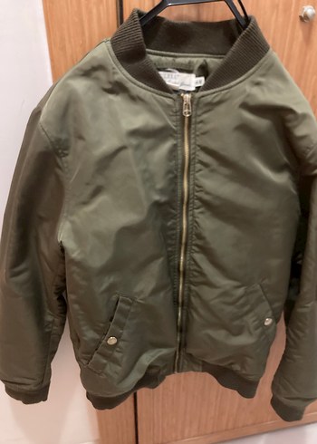 H&M Haki Fermuarlı Bomber Ceket - Görsel 2