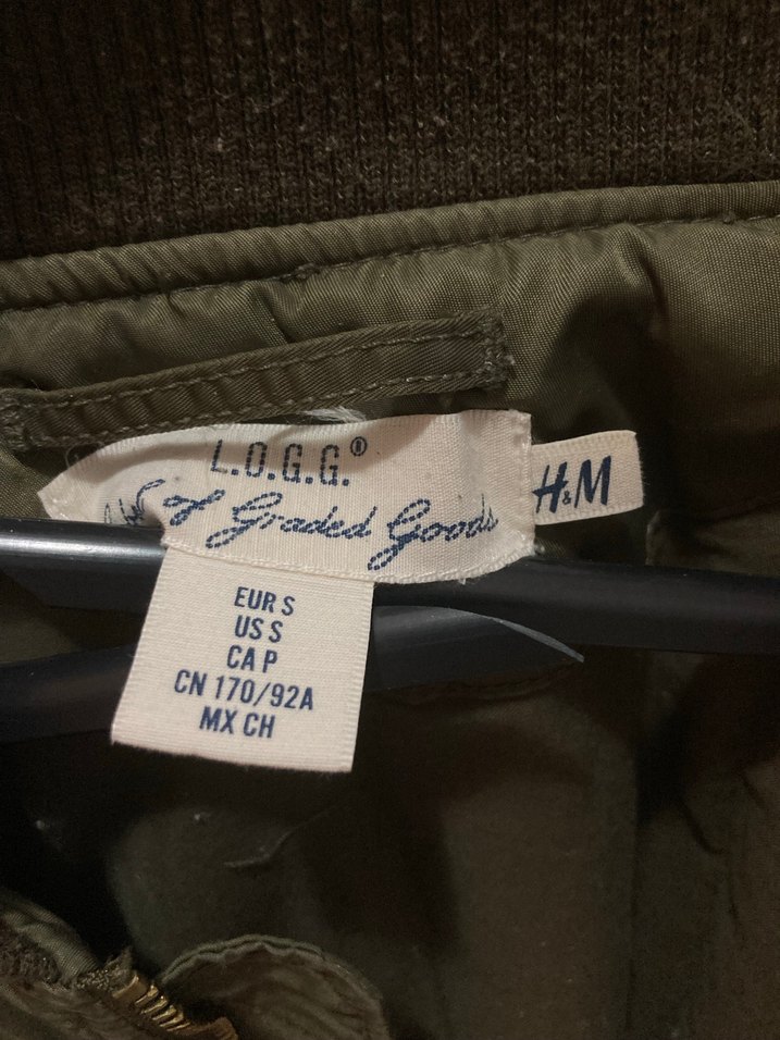 H&M Haki Fermuarlı Bomber Ceket - Görsel 3