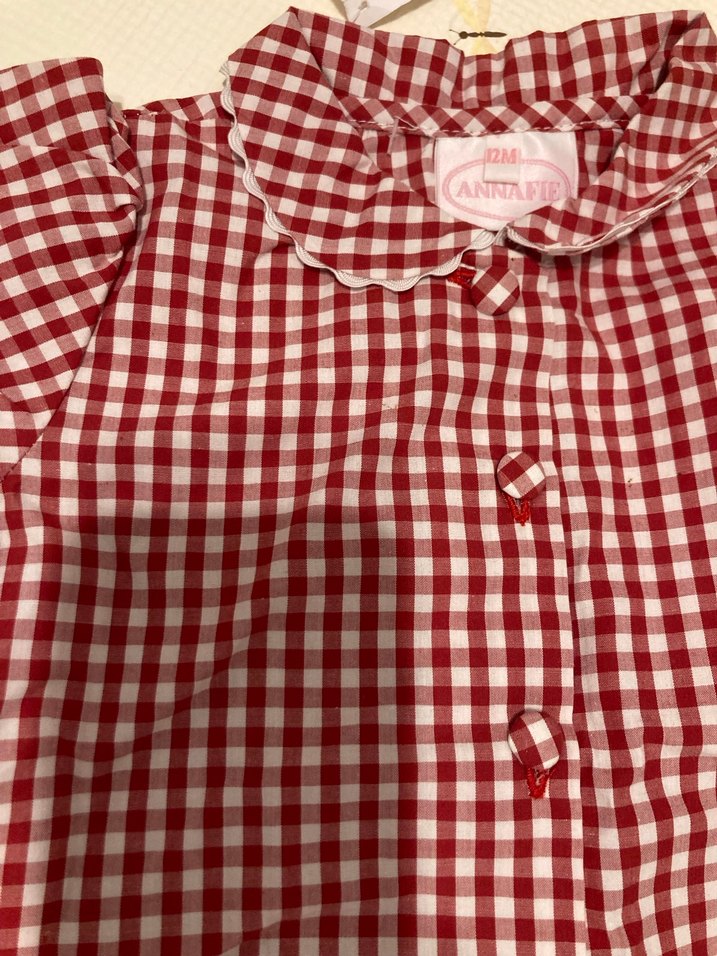 Kız Bebek Kırmızı Ekoseli İkili Takım - Görsel 2