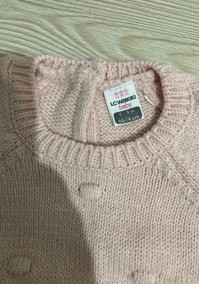 Kız Çocuk Pembe Triko Kazak - Görsel 2