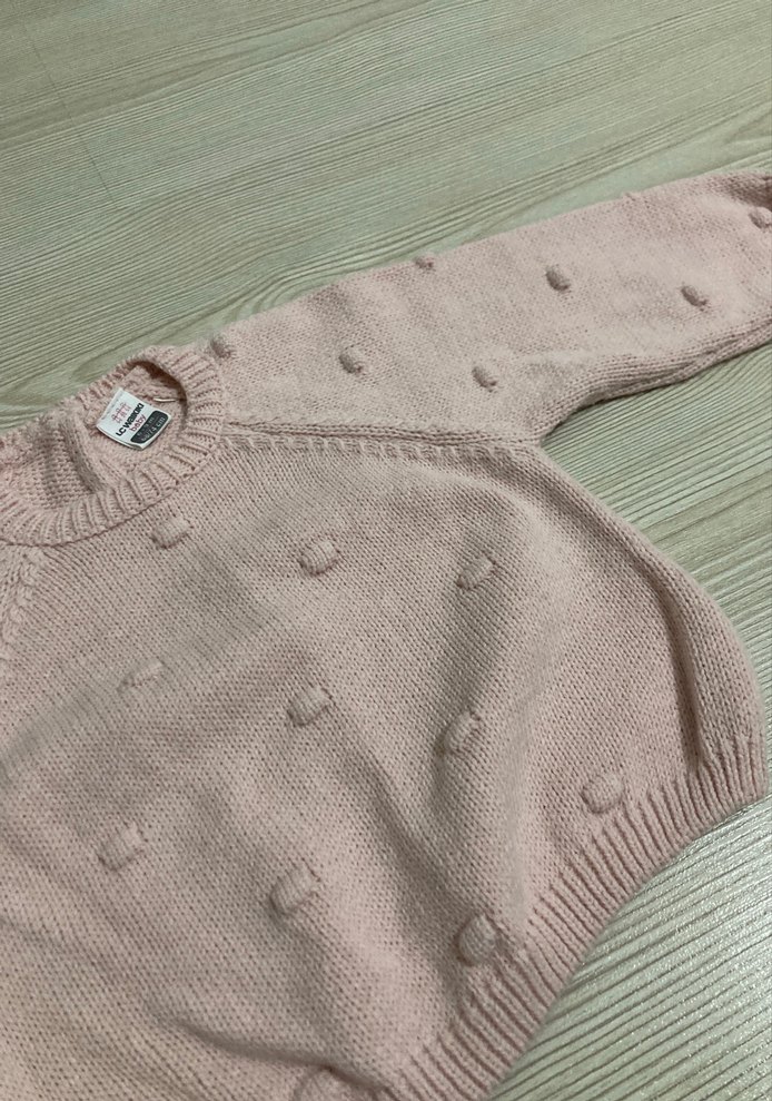 Kız Çocuk Pembe Triko Kazak - Görsel 3