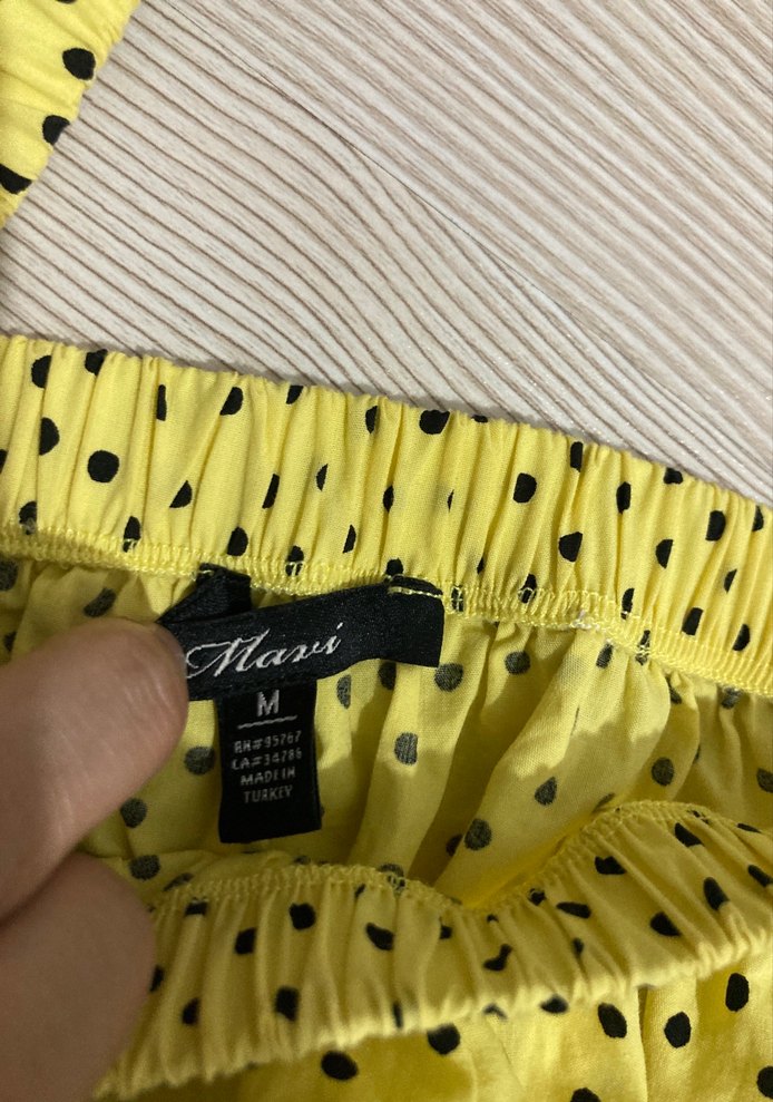 Sarı Puantiyeli Mini Bluz - Görsel 3