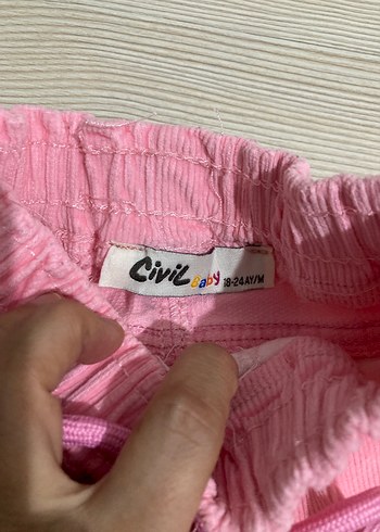 Pembe Kadife Fitil Pantalon - Görsel 3