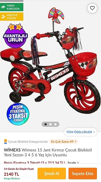 3-6 yaş 4 tekerlek cenix marka