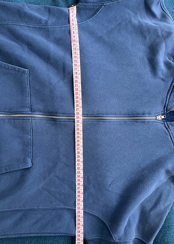 Kadın Lacivert Fermuarlı Kapüşonlu Sweatshirt - Görsel 6