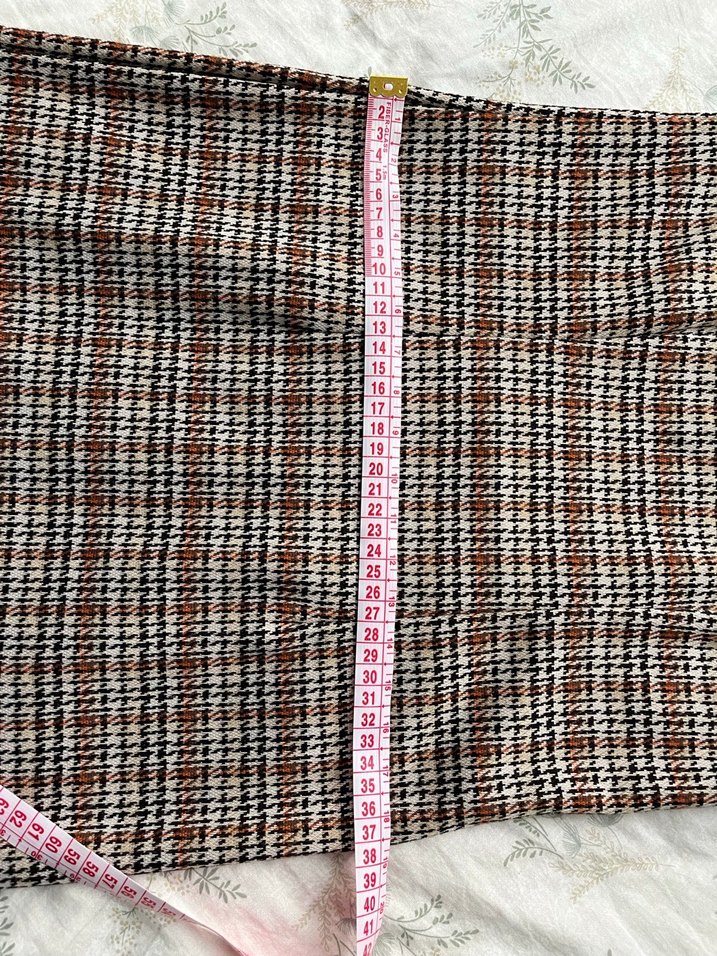 Kahverengi Ekose Uzun Kadın Elbise - Görsel 4