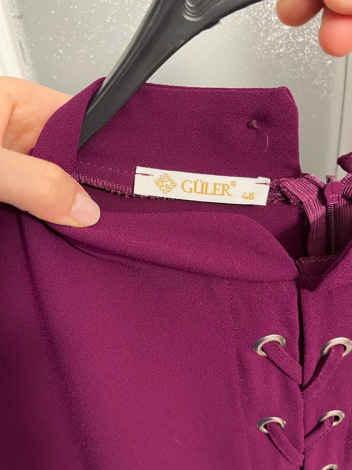 Bordo Uzun Kollu Düğmeli Kadın Tunik - Görsel 4