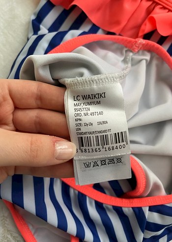 Çizgili ve Fırfırlı Çocuk Mayo - Görsel 3