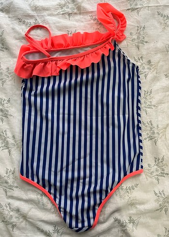 Çizgili ve Fırfırlı Çocuk Mayo - Görsel 2