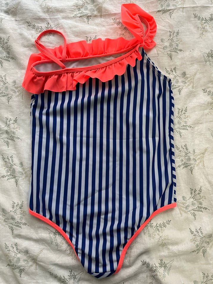 Çizgili ve Fırfırlı Çocuk Mayo - Görsel 2