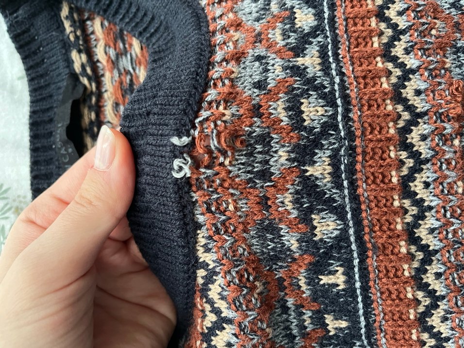 Bohem Desenli Kahverengi Triko Kadın Kazak - Görsel 5