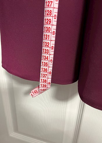 Bordo Kemerli Uzun Kadın Elbise - Görsel 4