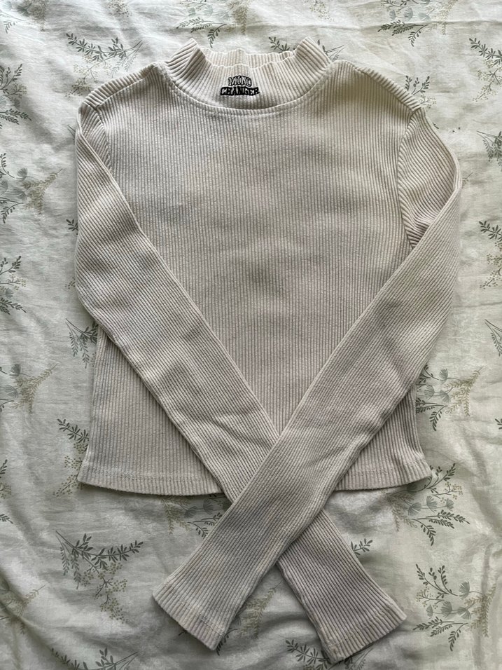 Kadın Gri Triko Uzun Kollu Sweatshirt - Görsel 2