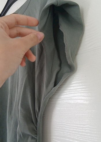 m Beden gri Renk Gri Kısa Kollu Midi Elbise