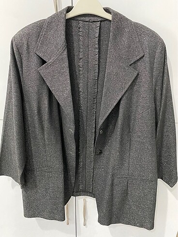 Simli gri renk blazer ceket