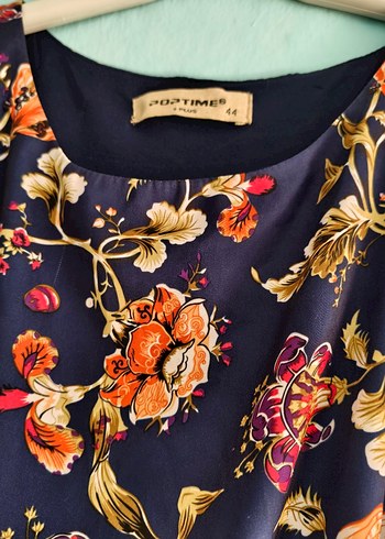 Uzun Desenli Bohem V Yaka Elbise - Görsel 9