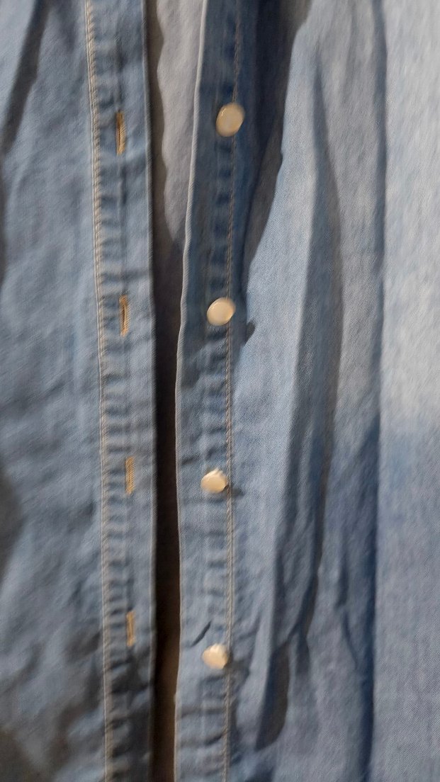 Nakışlı Mavi Denim Kadın kot Gömlek - Görsel 3