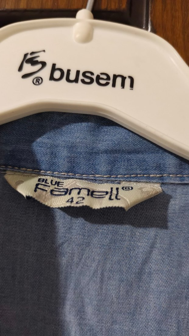 Nakışlı Mavi Denim Kadın kot Gömlek - Görsel 4