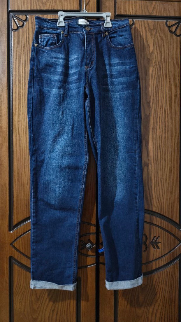 Kadın Lacivert Bol Kesim  kot Pantolon - Görsel 2