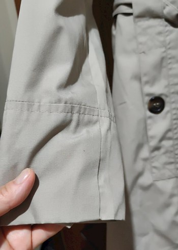 Bej Düğmeli Midi Kadın Trençkot - Görsel 6