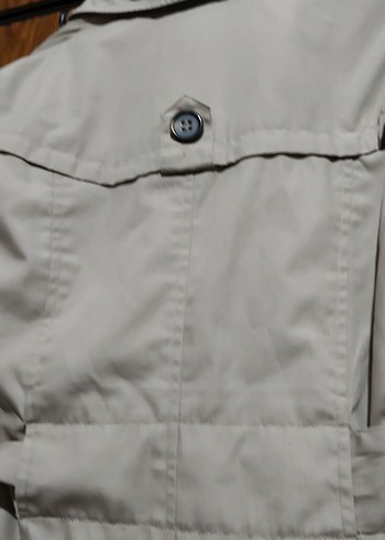 Bej Düğmeli Midi Kadın Trençkot - Görsel 8