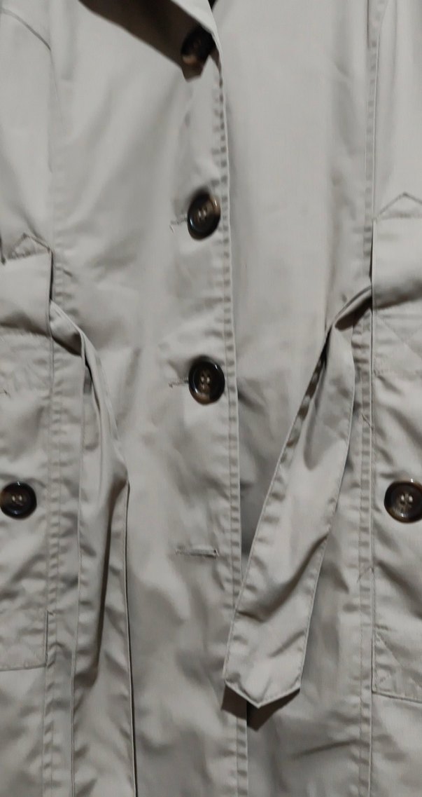 Bej Düğmeli Midi Kadın Trençkot - Görsel 4