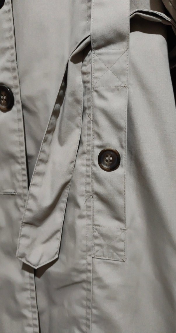 Bej Düğmeli Midi Kadın Trençkot - Görsel 3