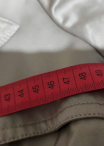 Düğmeli Bej Kadın Uzun Trençkot - Görsel 6