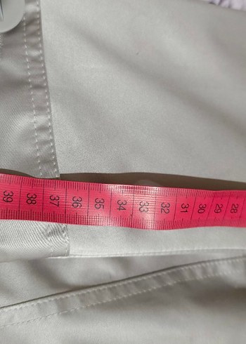 Düğmeli Bej Kadın Uzun Trençkot - Görsel 7