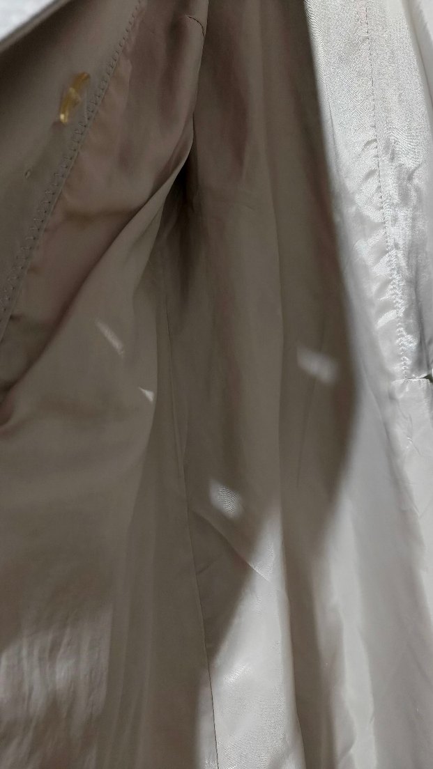 Düğmeli Bej Kadın Uzun Trençkot - Görsel 4