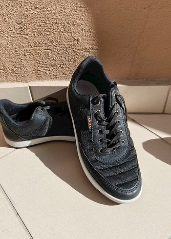 Siyah Çizgili Kadın Spor Ayakkabı Velcro - Görsel 4