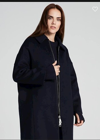 Fermuarlı Lacivert Kadın Kaban - Görsel 3