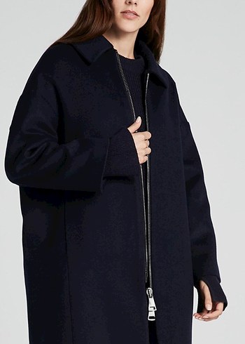 Fermuarlı Lacivert Kadın Kaban - Görsel 4