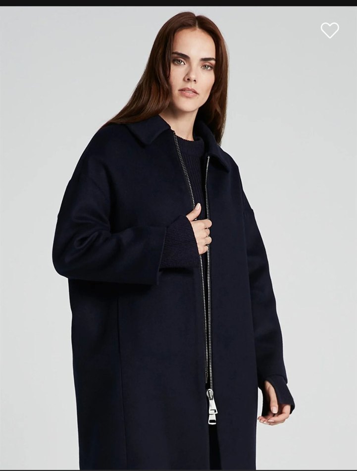 Fermuarlı Lacivert Kadın Kaban - Görsel 3