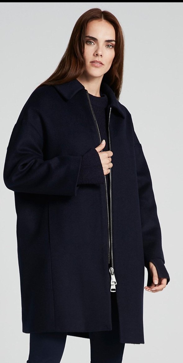 Fermuarlı Lacivert Kadın Kaban - Görsel 4