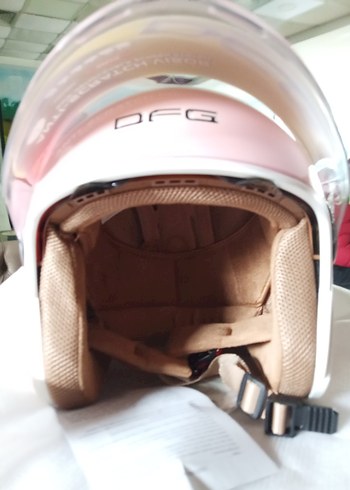 Pembe Motosiklet Kaskı - Görsel 5