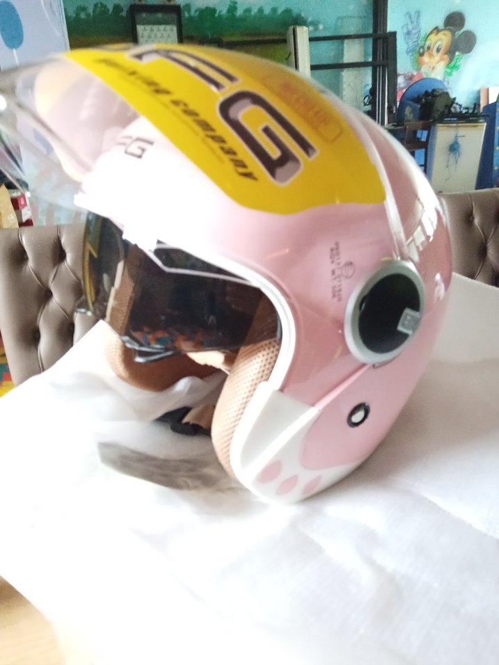 Pembe Motosiklet Kaskı - Görsel 3