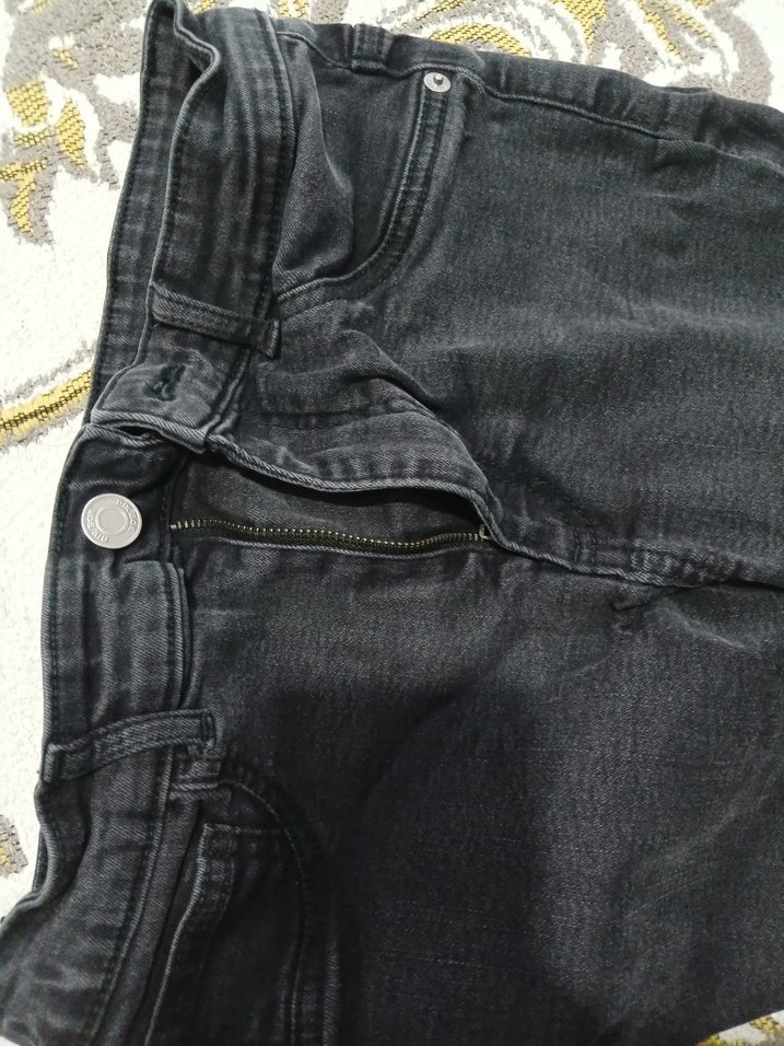 Siyah Streç Kadın Midi Kot Pantolon - Görsel 3