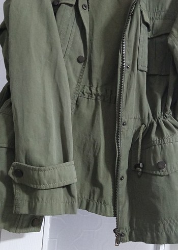 Kadın Haki Midi Uzunlukta Düğmeli Ceket - Görsel 2