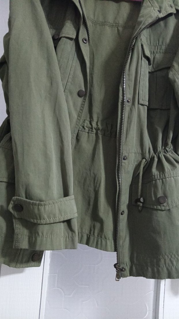 Kadın Haki Midi Uzunlukta Düğmeli Ceket - Görsel 2