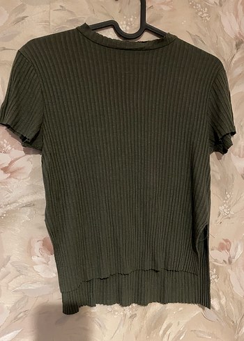 Kadın Haki Triko Boğazlı Kazak - Görsel 2