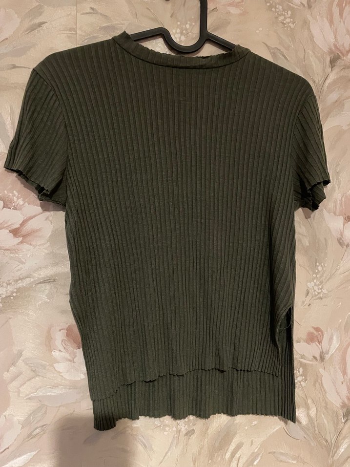 Kadın Haki Triko Boğazlı Kazak - Görsel 2