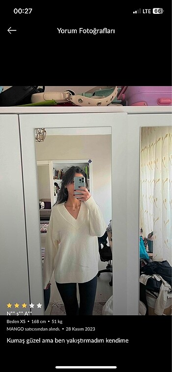 Mango sivri yaka Oversize kazak