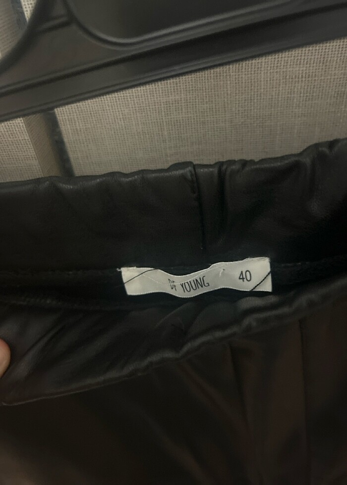 Deri dar paça pantolon - Görsel 4