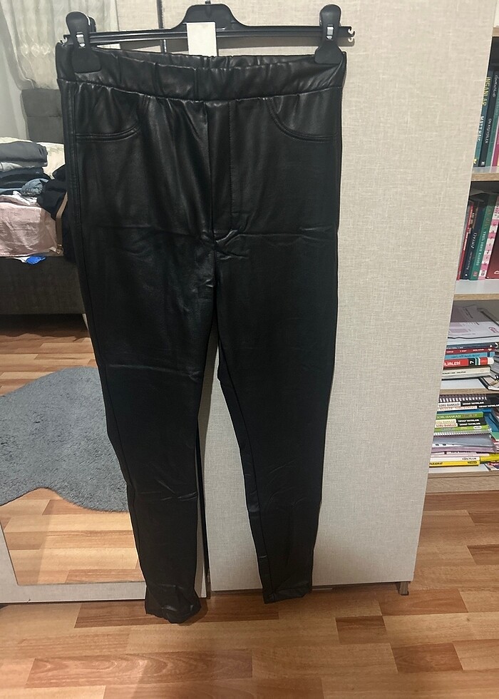 Deri dar paça pantolon - Görsel 2